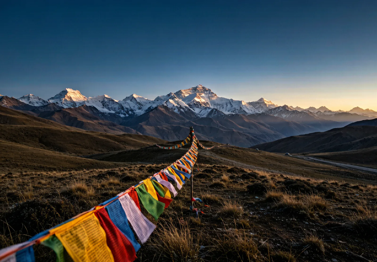 藏地旅行 朝霞金边 经幡与远山 十八年深耕只为一程安心